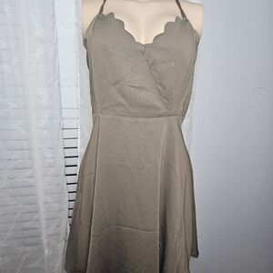 Naked Zebra Tan Sweetheart Slip Dress